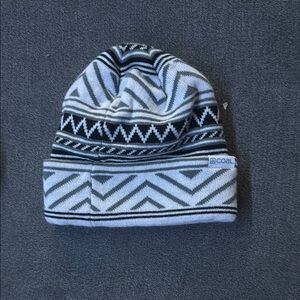 Black and White Patterned Beanie COAL